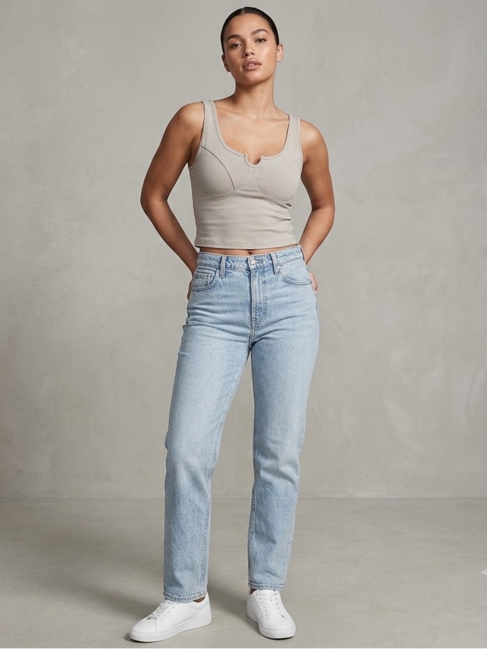 Abercrombie soft AF gray crop tank top